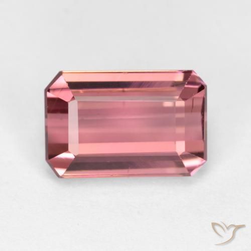 1.91ct طبيعي وردى متوسط تورمالين, قص الزمرد, قليلا جدا