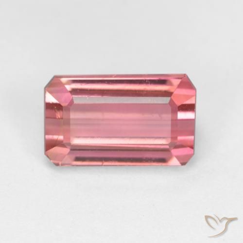 1.88ct طبيعي وردى برتقالى تورمالين, قص الزمرد, قليلا جدا