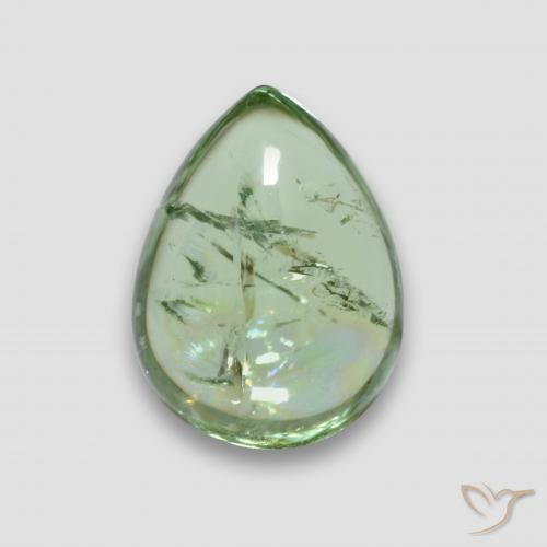 4.19ct طبيعي أخضر دافئ تورمالين, شكل الكمثرى, شفاف