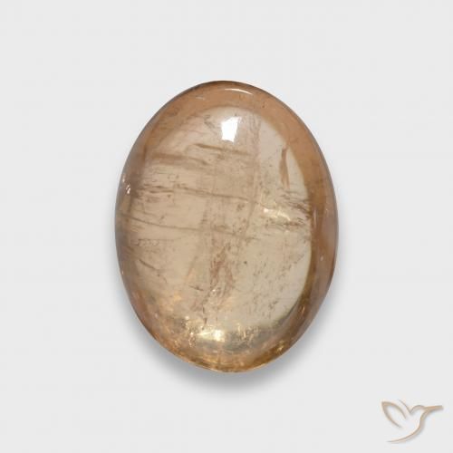 3.73ct طبيعي برتقالى كنتالوبى تورمالين, بيضوي, شفاف