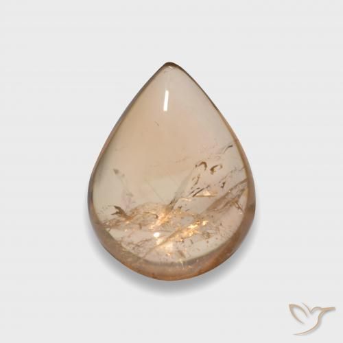 3.15ct طبيعي برتقالي فاتح تورمالين, شكل الكمثرى, شفاف