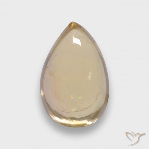 2.42ct طبيعي ذهبى فاتح تورمالين, شكل الكمثرى, شفاف