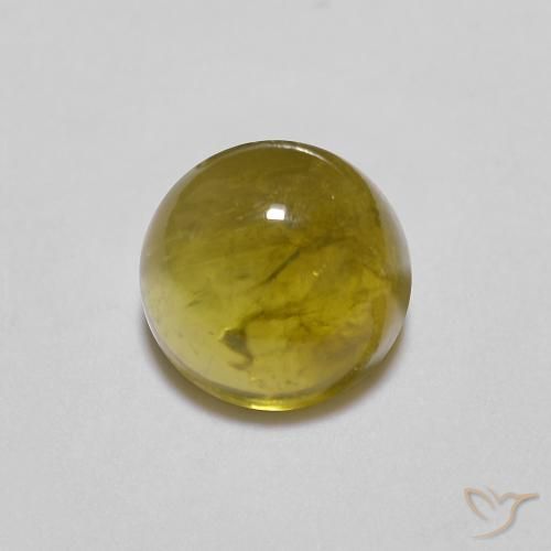 0.90ct طبيعي ذهبى ترابى تورمالين, دائري, شفاف