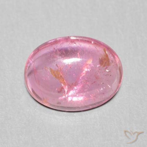 1.31ct طبيعي وردى كثيف تورمالين, بيضوي, شفاف