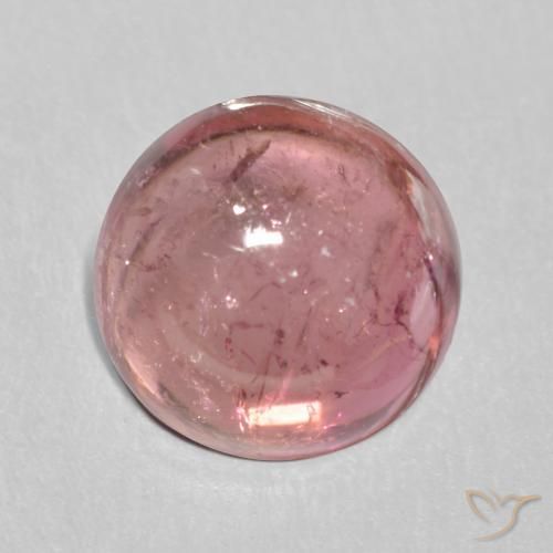 1.57ct طبيعي وردي فاتح تورمالين, دائري, شفاف