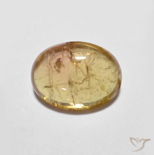 1.50ct طبيعي بني ذهبي تورمالين, بيضوي, شفاف