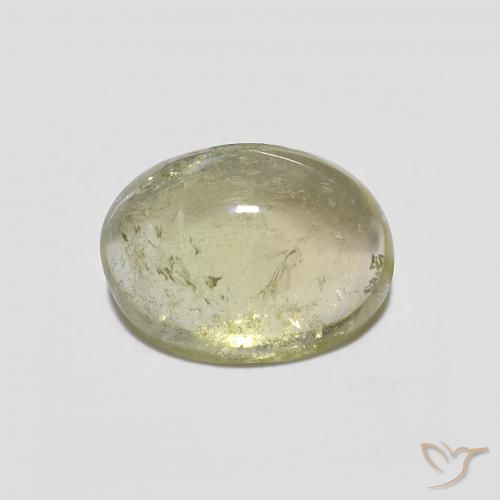 1.86ct طبيعي أخضر-أصفر متوسط تورمالين, بيضوي, شفاف