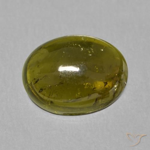 1.50ct طبيعي أخضر مصفر تورمالين, بيضوي, شفاف