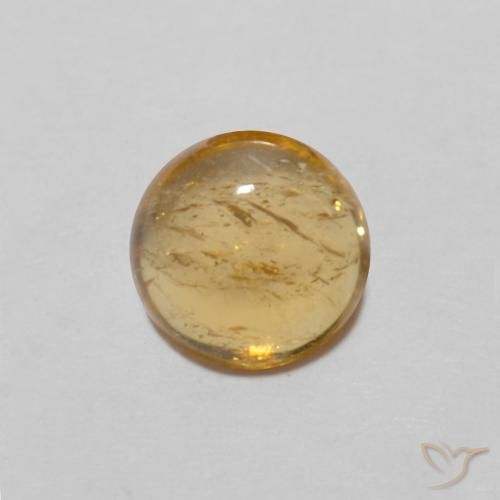 0.89ct طبيعي برتقالى متوسط تورمالين, دائري, شفاف