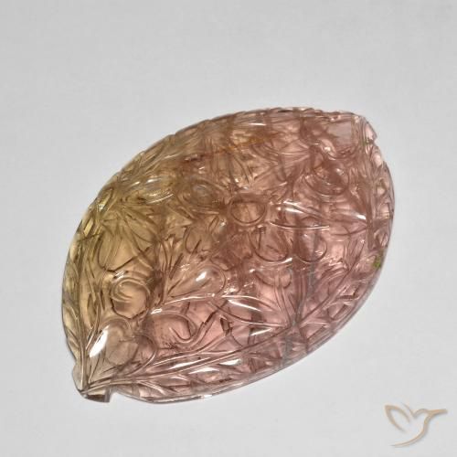 86.71ct طبيعي وردى برتقالى تورمالين, فانسى, شفاف