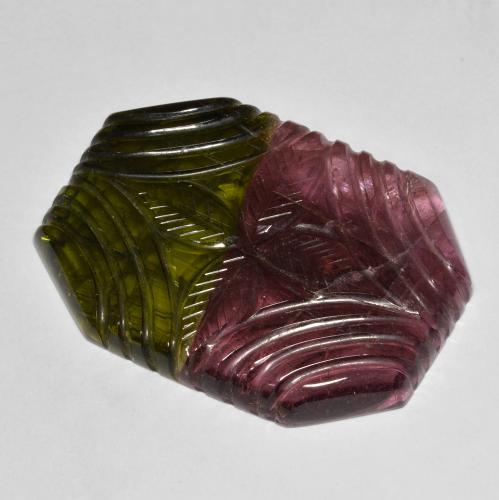 46.32ct طبيعي متعدد الألوان تورمالين, قص الزمرد, نصف شفاف
