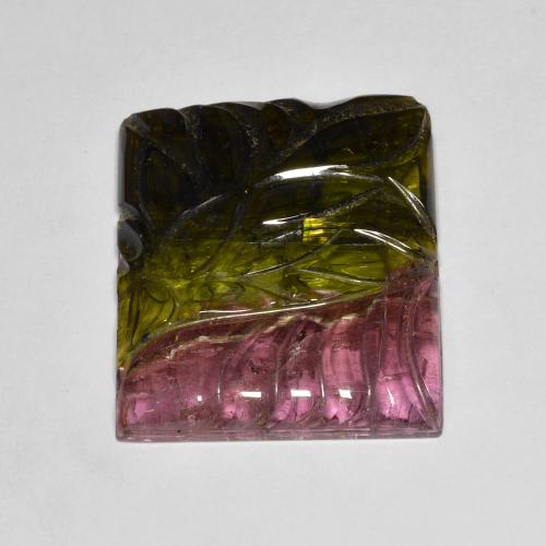 25.45ct طبيعي متعدد الألوان تورمالين, باجيت, نصف شفاف