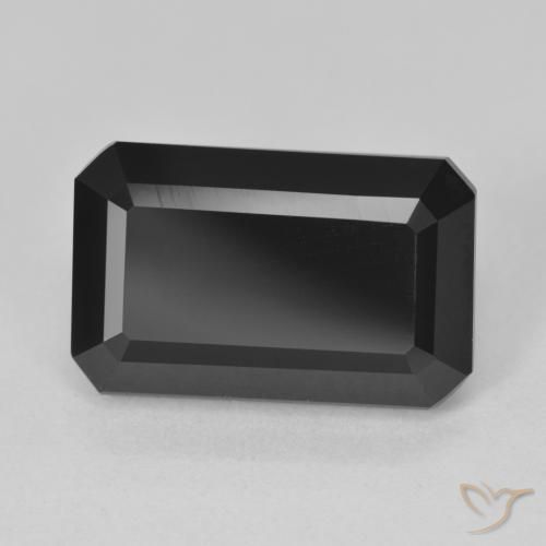 11.73ct طبيعي شورل تورمالين, قص الزمرد, غير شفاف