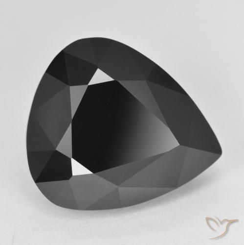 12.95ct طبيعي شورل تورمالين, شكل الكمثرى, غير شفاف