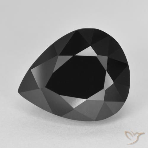 8.44ct طبيعي شورل تورمالين, شكل الكمثرى, غير شفاف