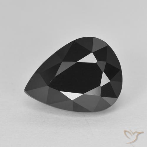 7.27ct طبيعي شورل تورمالين, شكل الكمثرى, غير شفاف