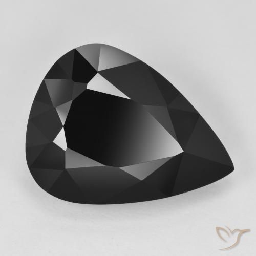 14.24ct طبيعي شورل تورمالين, شكل الكمثرى, غير شفاف