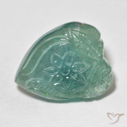 30.06ct طبيعي أزرق أخضر تورمالين, قص وردة, شفاف