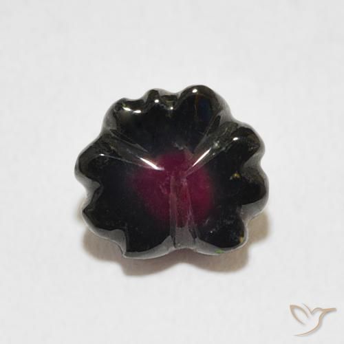 1.74ct طبيعي أحمر غامق تورمالين, قص وردة, شفاف