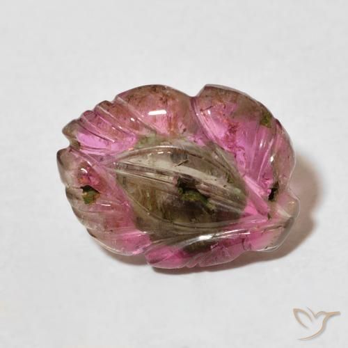3.78ct طبيعي متعدد الألوان تورمالين, قص وردة, شفاف