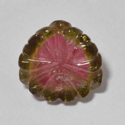 8.80ct طبيعي بطيخى تورمالين, قص وردة, شفاف