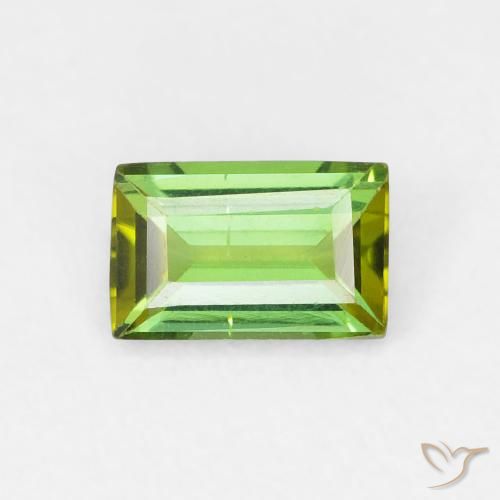 0.67ct طبيعي أخضر ترابى تورمالين, باجيت, VVS-VS
