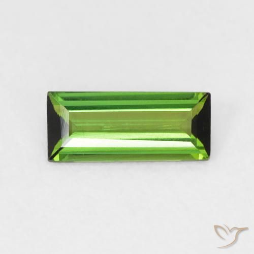 0.52ct طبيعي أخضر متوسط تورمالين, باجيت, VVS-VS