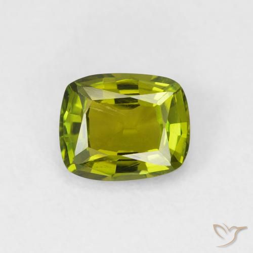 0.77ct طبيعي أخضر ترابى تورمالين, وسادة, VVS-VS