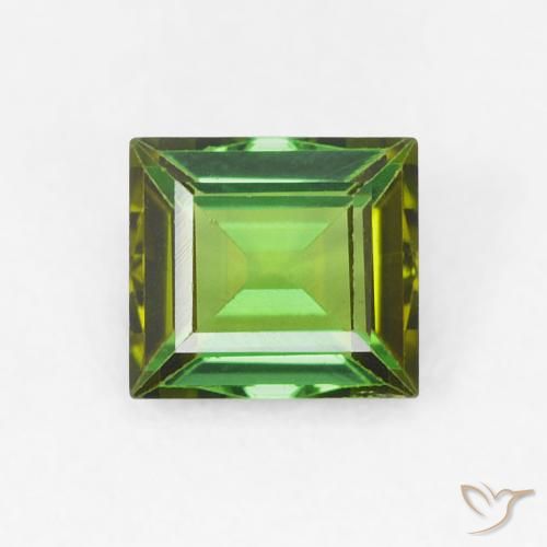 0.58ct طبيعي أخضر ترابى تورمالين, باجيت, VVS-VS