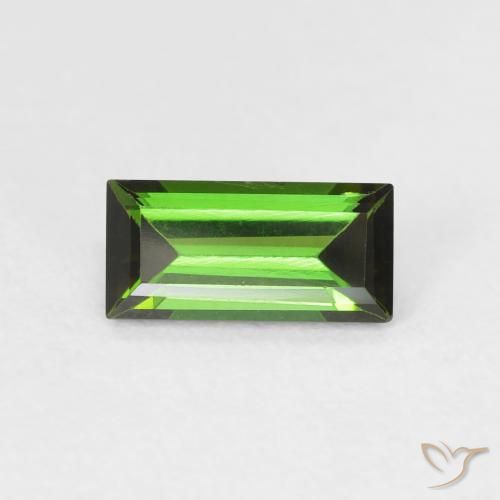0.91ct طبيعي أخضر ترابى تورمالين, باجيت, VVS-VS