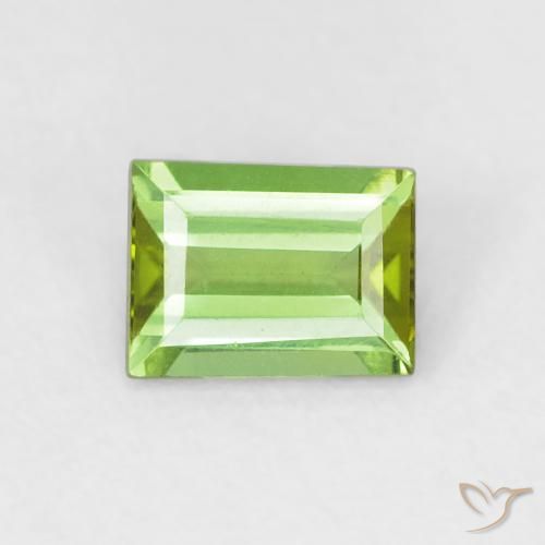 0.57ct طبيعي أخضر حيوي تورمالين, باجيت, VVS-VS