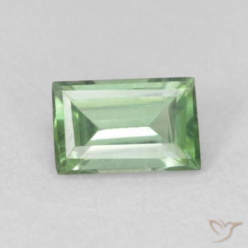0.66ct طبيعي أخضر الغابة فاتح تورمالين, باجيت, قليلا جدا