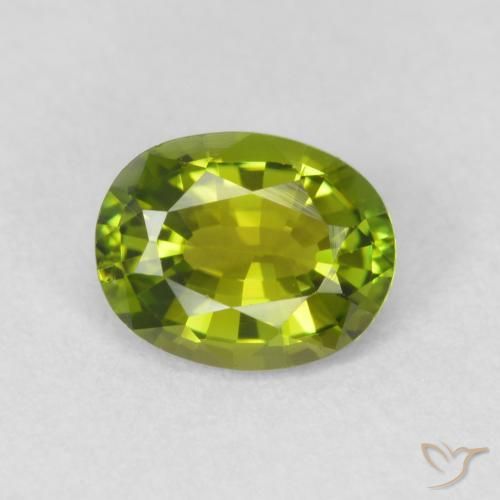 0.68ct طبيعي أخضر حيوي تورمالين, بيضوي, VVS
