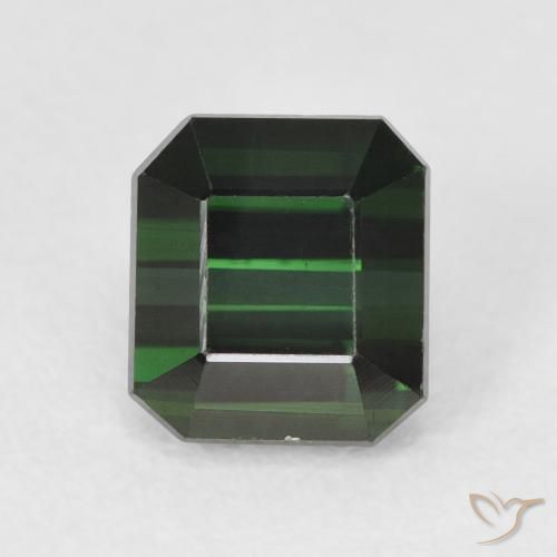 1.48ct طبيعي الأخضر الغامق تورمالين, قص الزمرد, VVS