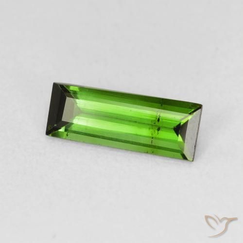 تورمالين Medium Dark-Green طبيعي، باجيت، 1.08 قيراط، قليلا جدا