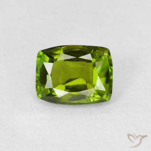0.74ct طبيعي أخضر متوسط تورمالين, وسادة, VVS-VS