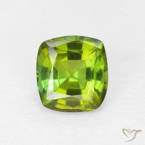 0.66ct طبيعي أخضر حيوي تورمالين, وسادة, VVS-VS