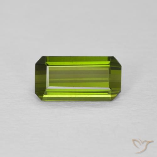 0.94ct طبيعي أخضر متوسط تورمالين, قص الزمرد, VVS