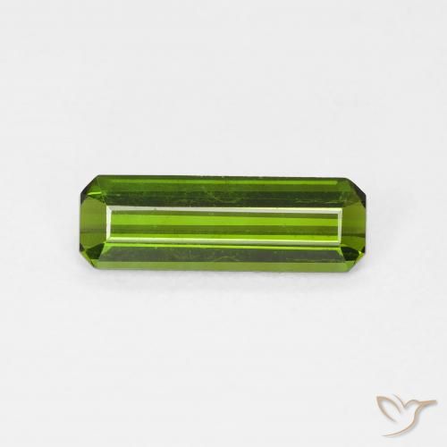 1.00ct طبيعي الأخضر الغامق تورمالين, قص الزمرد, قليلا جدا