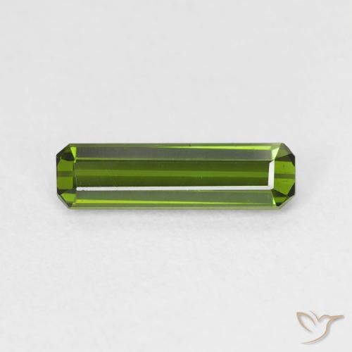 0.83ct طبيعي أخضر مصفر تورمالين, ثمانى / قصة زمرد, VVS, Photo A