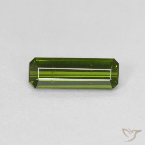 0.90ct طبيعي أخضر دافئ تورمالين, قص الزمرد, VVS-VS