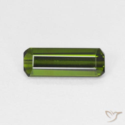 1.15ct طبيعي أخضر مصفر تورمالين, قص الزمرد, VVS-VS