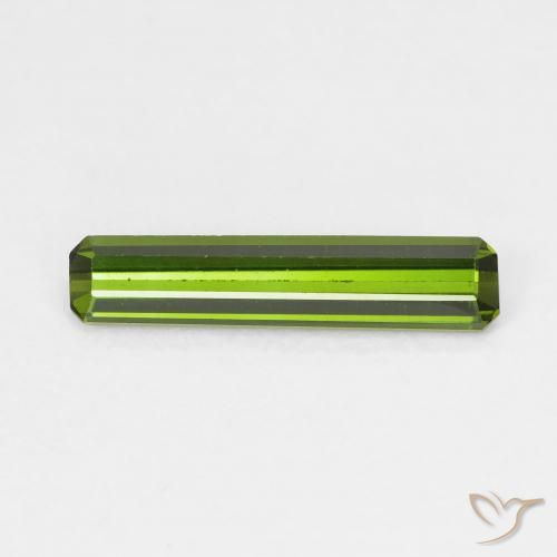 0.91ct طبيعي أخضر الغابة فاتح تورمالين, قص الزمرد, VVS-VS