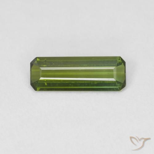 0.83ct طبيعي أخضر دافئ تورمالين, قص الزمرد, قليلا جدا