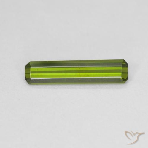 1.08ct طبيعي أخضر مصفر تورمالين, قص الزمرد, VVS