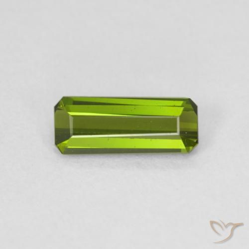 0.77ct طبيعي أخضر مصفر تورمالين, قص الزمرد, VVS