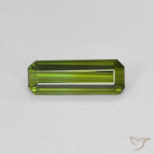 0.98ct طبيعي أخضر مصفر تورمالين, قص الزمرد, VVS