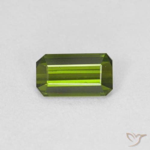 0.91ct طبيعي أخضر مصفر تورمالين, قص الزمرد, VVS