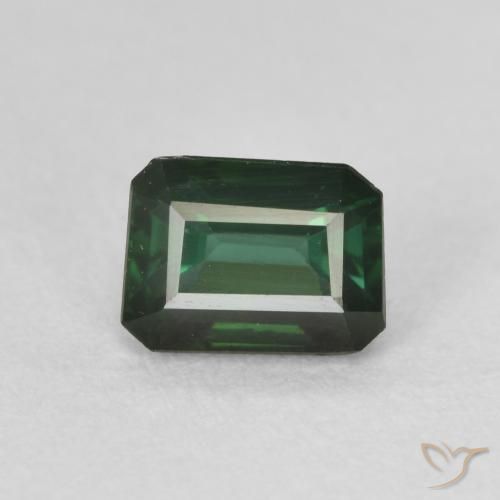 0.95ct طبيعي أخضر الغابة رائع تورمالين, قص الزمرد, VVS-VS