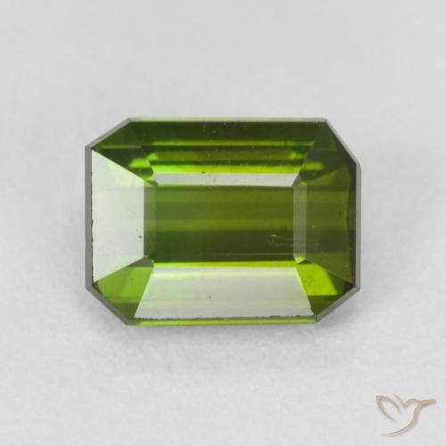 1.20ct طبيعي أخضر مصفر تورمالين, قص الزمرد, VVS-VS